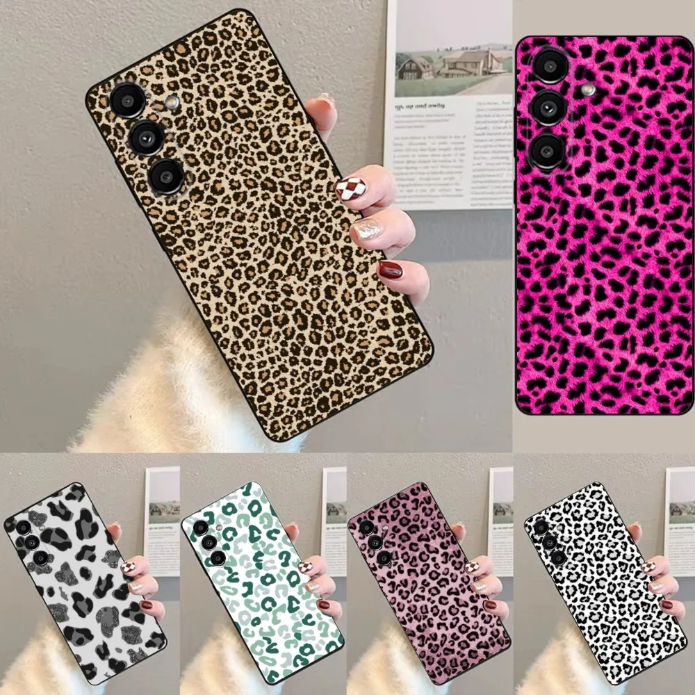 Чехол для телефона с леопардовым принтом Samsung S24 23 22 30 21 10 9 Ultra Plus Lite FE мягкий