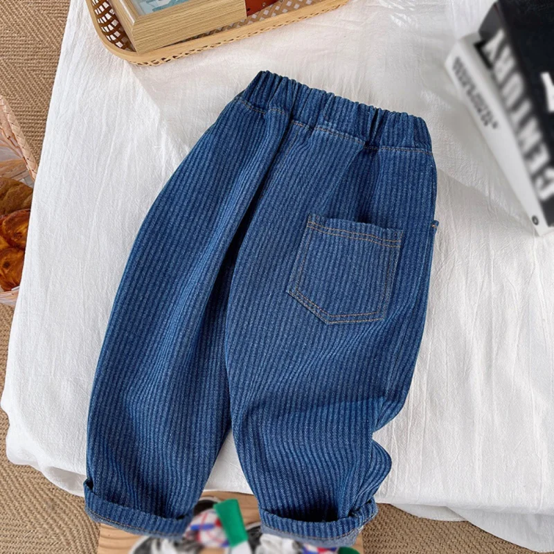 Детские Джинсы С Эластичной Резинкой На Талии Для Мальчиков И Девочек —