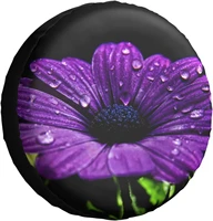 automotive tire and wheel covers for jeep trailer rv suv truck and many family cars14 inch with purple daisy pattern
