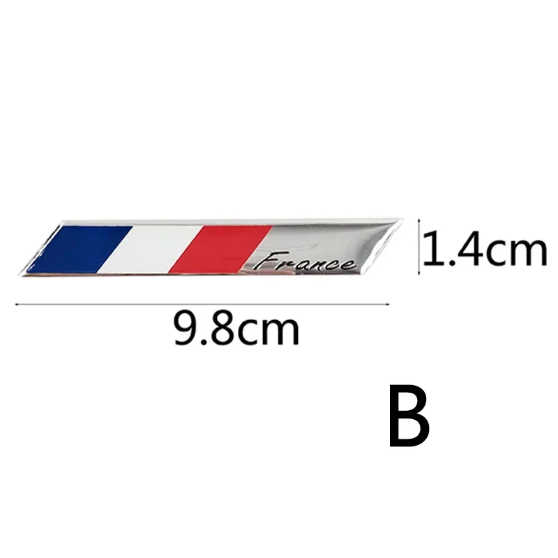 3D алюминиевые наклейки с флагом Франции, аксессуары, наклейки для Renault Peugeot Citroen Cruze Chevrolet Ford Focus VW Golf Benz BMW