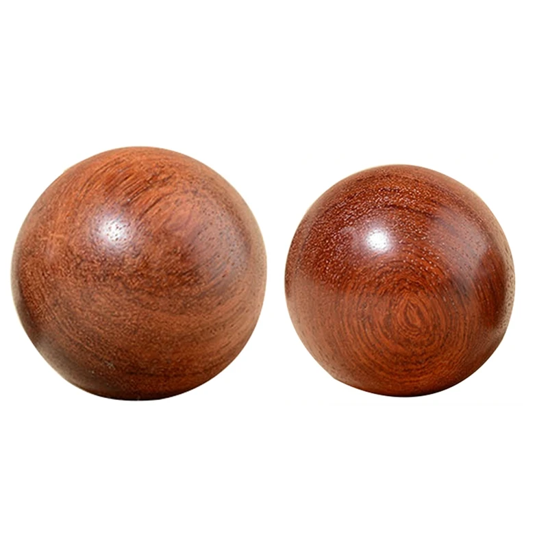 

2X 6Cm/5Cm Wooden Stress Baoding Ball Health Exercise Handball Finger Massage Chinese Health Meditation Relaxation