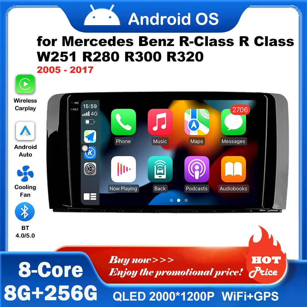 Автомобильный Мультимедийный Плеер С ОС Android Для Mercedes Benz R-Class W251 R280 R300 R320 2005-2017
