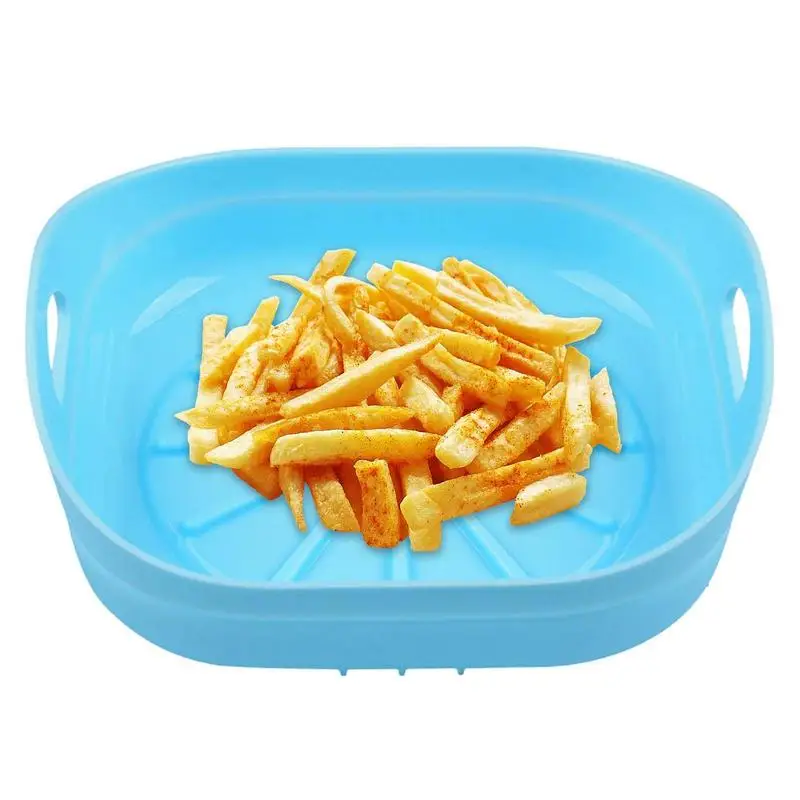 

Silicone Pot Food Safe Silicone Backing Tray Non-Stick Silicone Basket With Handle Easy Cleaning & Reusable Oven Accessory