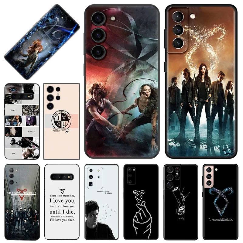 Мягкие чехлы Shadowhunters для телефонов Samsung Galaxy S23 Plus S24 S22 Ultra S21 S20 FE S10 Note 20 Lite черный
