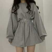 fashion oversize dress slimming casual women loose spring and autumn long sleeved waist waist sweater dress korean dress