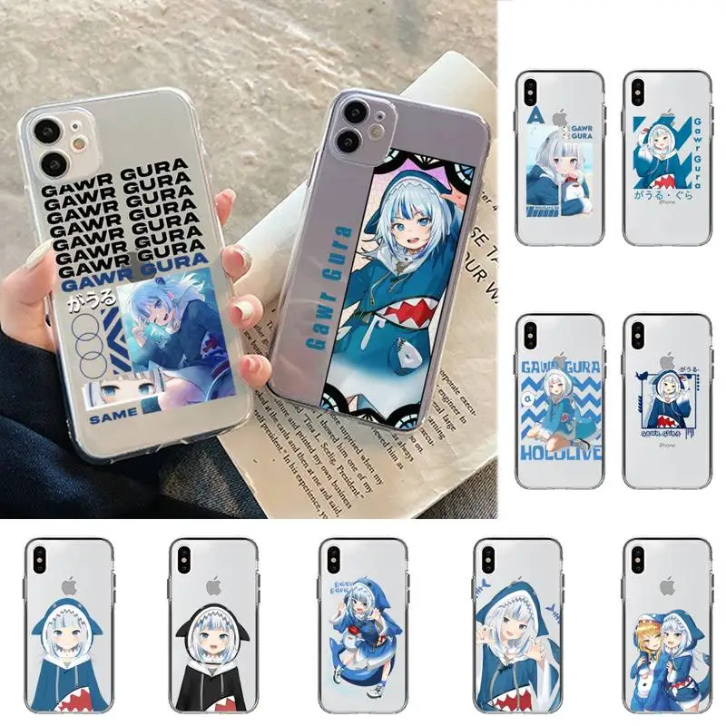

RuiCaiCa Gawr Gura Hololive Anime Phone Case for iPhone 11 12 13 mini pro XS MAX 8 7 6 6S Plus X 5S SE 2020 XR cover