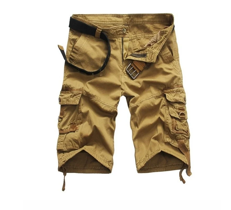 

Summer Men Cargo Camouflage Shorts Short Masculino Male Casual Shorts Waist Men's Street Cargo Short Sweatpants Homme (No Belt)