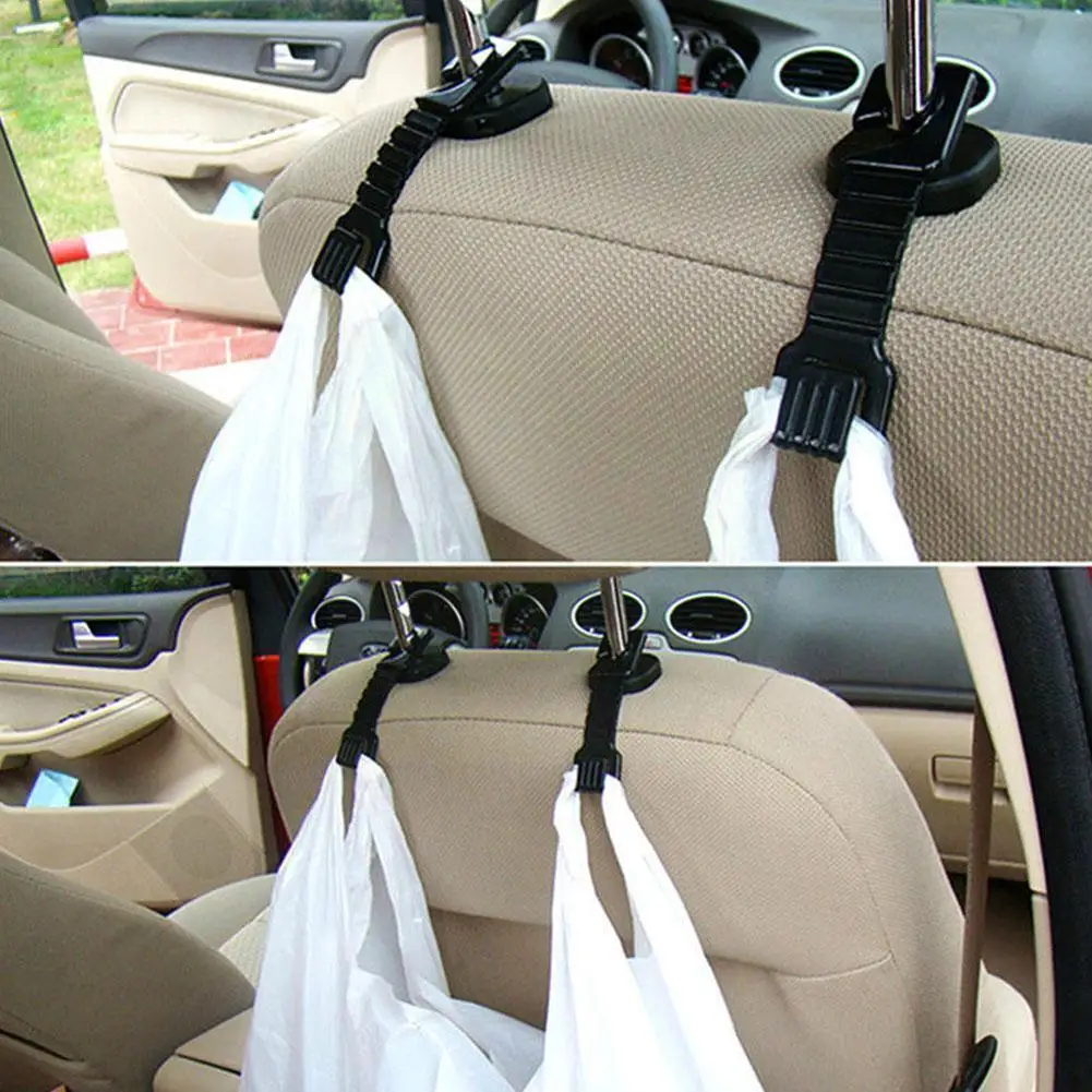 

Flexible Car Back Hook Headrest Hooks 2 Pack Strong Holder Hanger K8a9 Headrest Durable Backs Purses Coats Handbags Storage H8l8