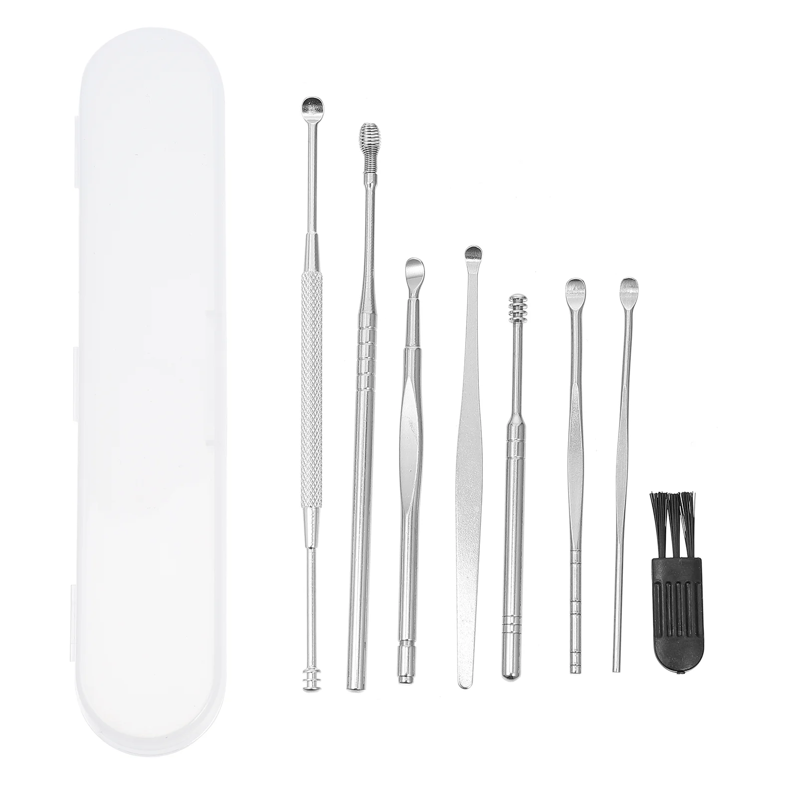 

1 Набор инструментов для чистки ушей из нержавеющей стали с пластиковой коробкой (серебристый)