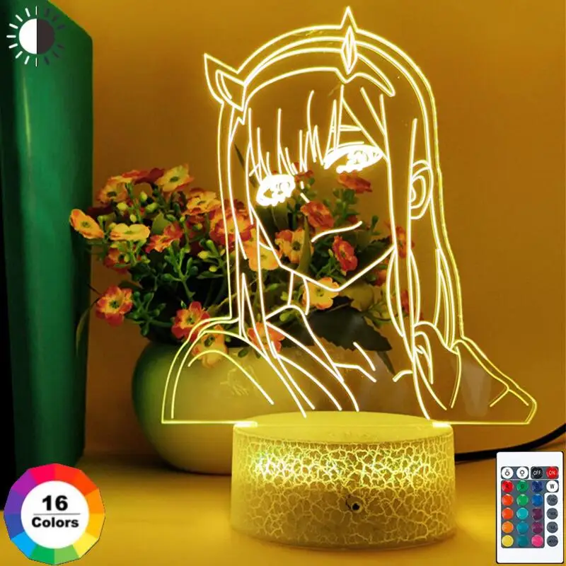 

3D светильник с аниме-фигуркой, Градуированный в FRANXX Zero Two 02, акриловая настольная лампа, домашняя, спальня, комната, настольная декоративная лампа, детские подарки