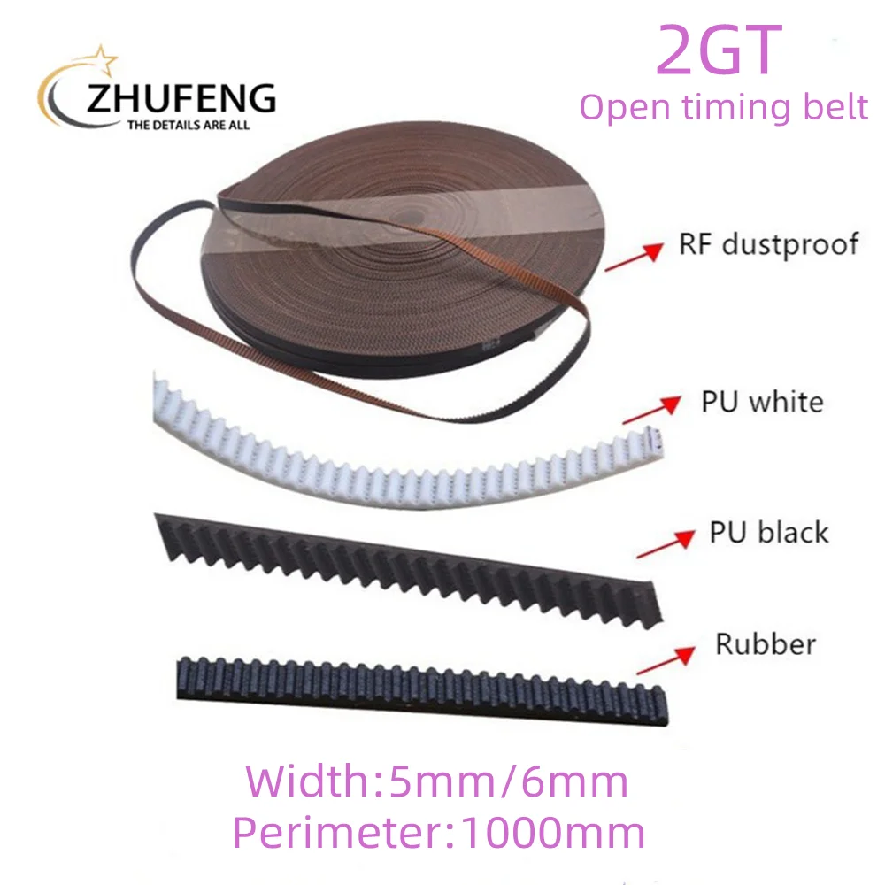 

2GT 3D Printer GT2 Open Synchronous Timing Belt Width 9/10mm Dustproof Rubber And Pu Steel Wire (Thickening) Length 1m