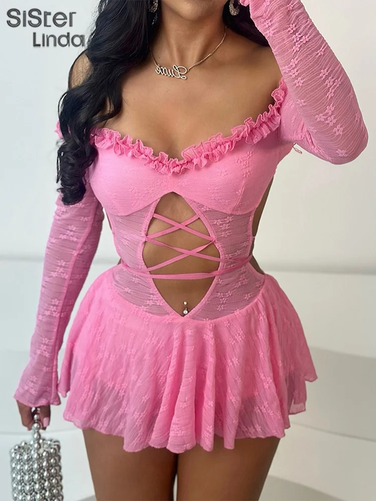 Sisterlinda осеннее выпускное мини-сексуальное уличное платье выше колена K24Q57218