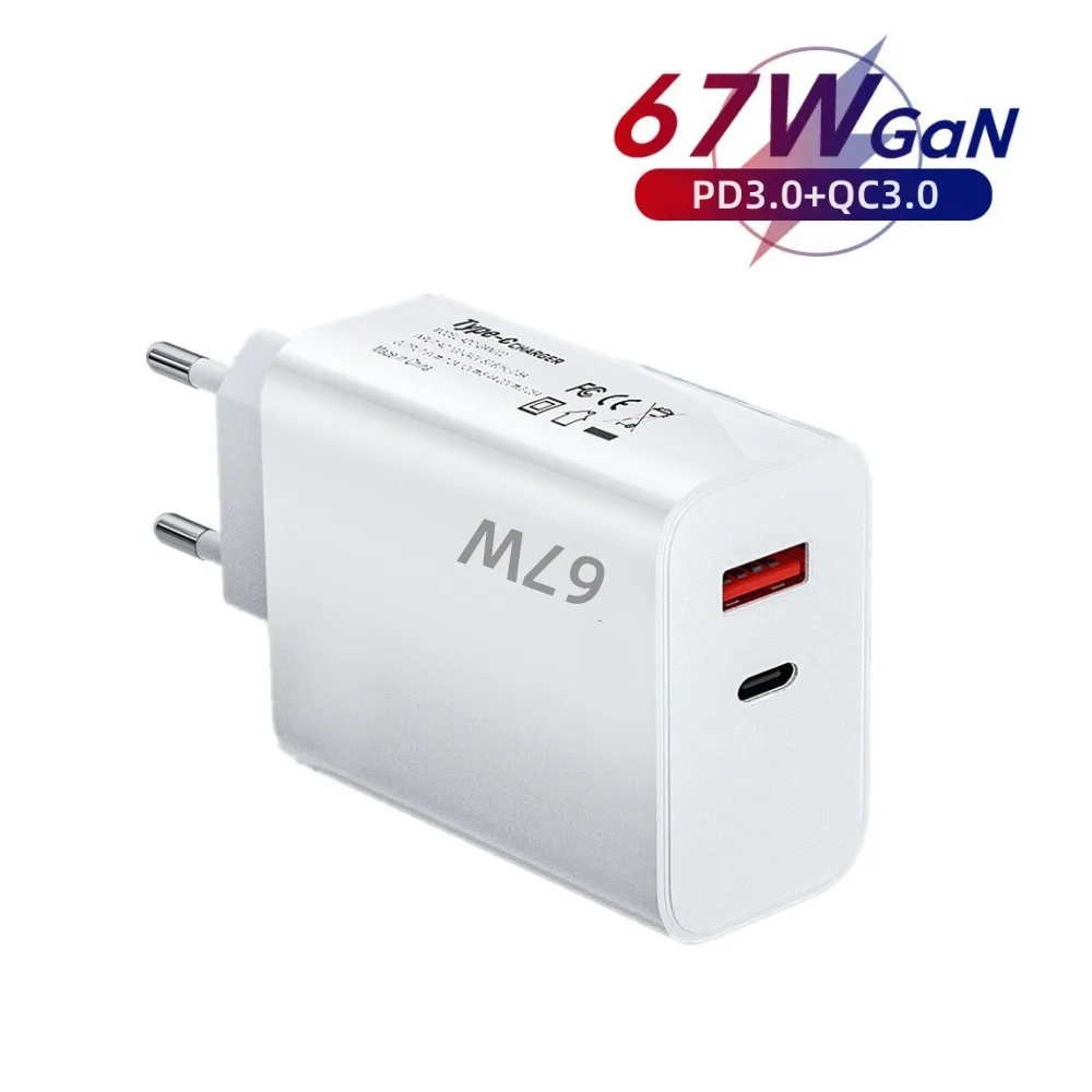 67W Fast USB Charger  PD Quick Charger 5.0 Power Adapter Type C For iPhone 14 13 Pro Xiaomi Huawei Samsung Mobile Phone Chargers