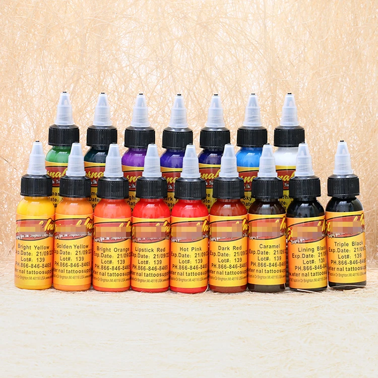 

16 Colors 30ml Body Painting Tattoo Ink Eyebrows Eyeliner Tattoo Paint Permanent Makeup Coloring Pigment Body Eternal Tattoo Ink