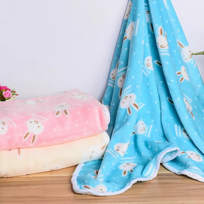 

Cute Cartoon Elephant Baby Blanket Swaddling Blanket Soft Warm Coral Velvet Blankets Air Conditioning Quilt For Baby Supplies