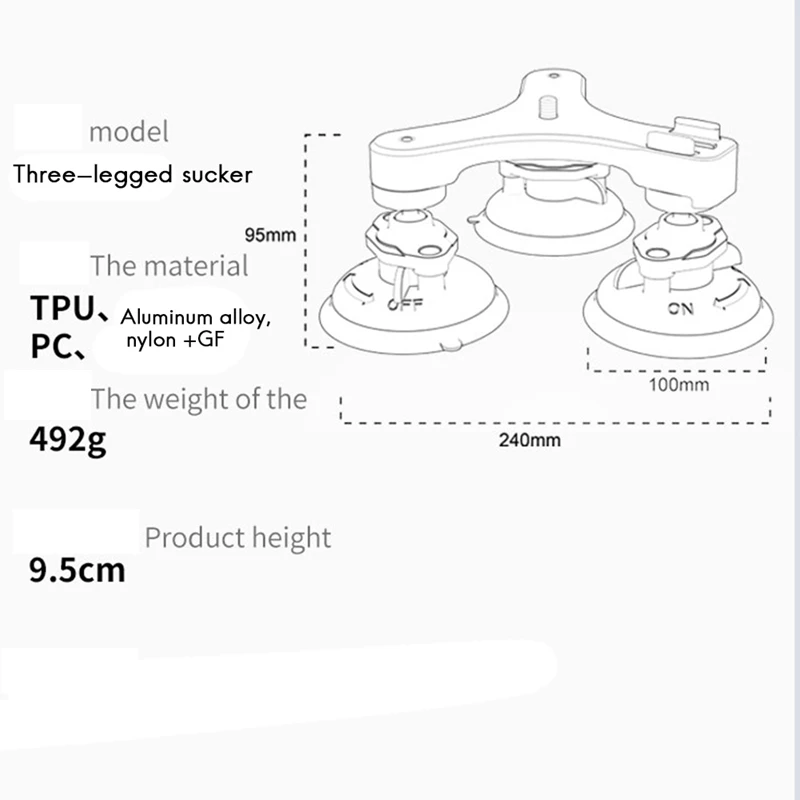 1 дюймовое крепление с шаровой головкой тройная Поворотная присоска
