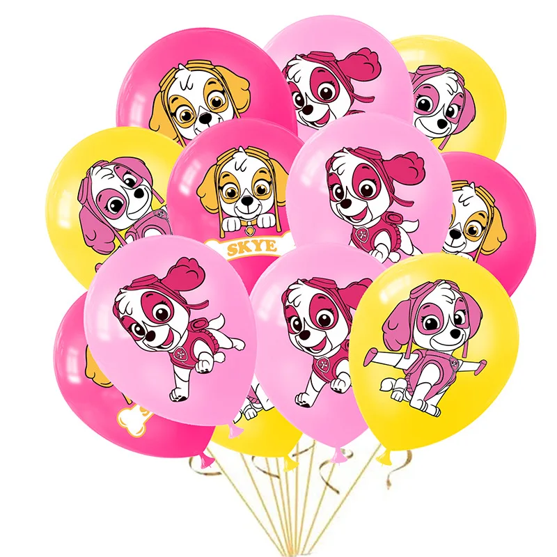 

12inch 24Pcs Paw Patrol Cartoon Latex Balloons Skye Everest Theme Birthday Party Decoration Girls Gifts Patrulla Canina