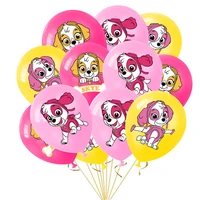 12inch 24pcs paw patrol cartoon latex balloons skye everest theme birthday party decoration girls gifts patrulla canina