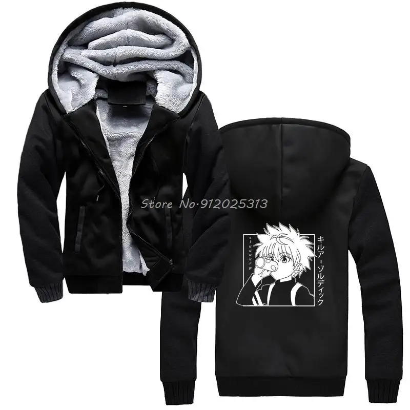 

Толстовка Kawaii Hunter X Hunter Killua Zoldyck, аниме, Мужская зимняя толстовка, теплая толстовка, куртка, Повседневная С Капюшоном