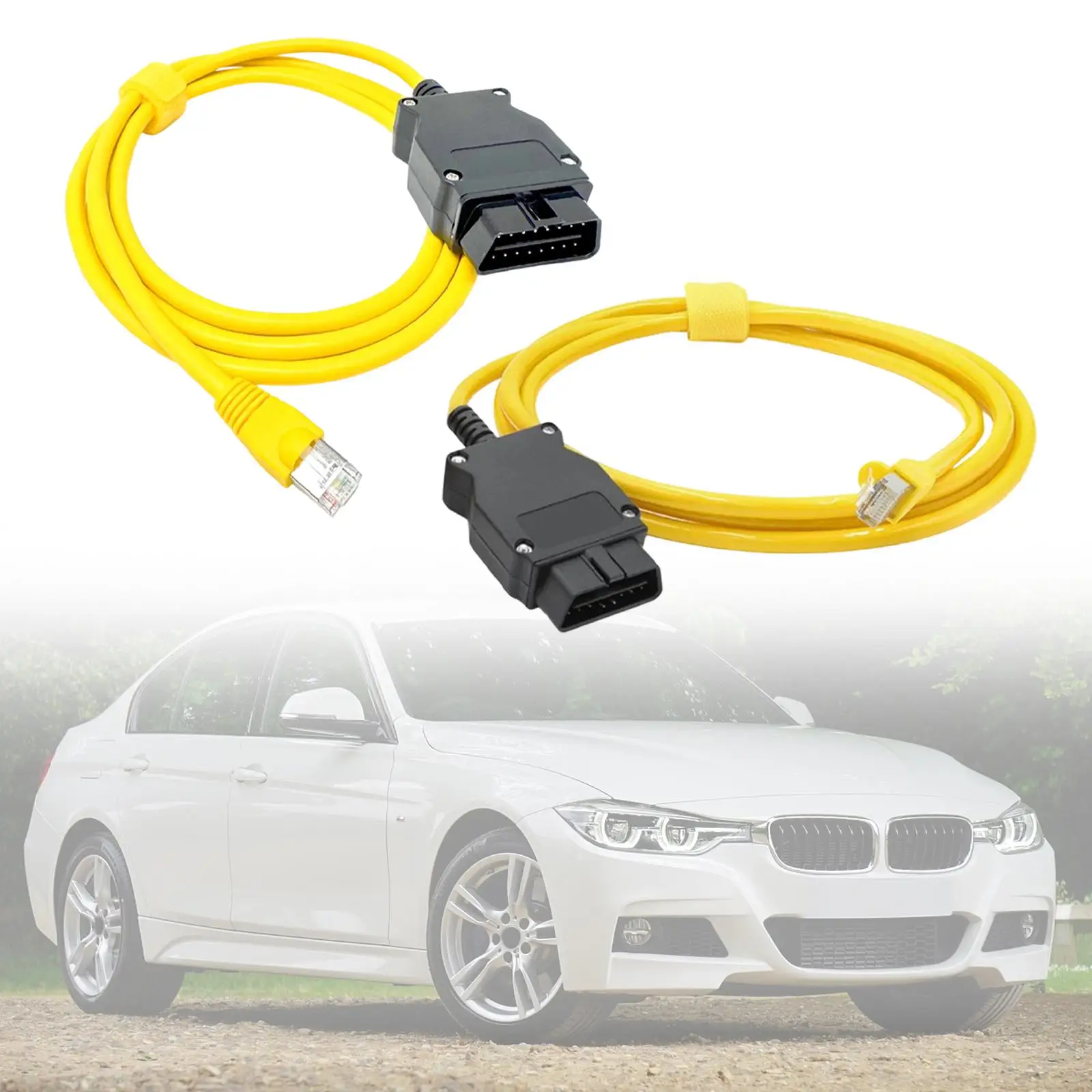 Кабель ENET OBD2 2м, желтый, премиум-класса, диагностический адаптер для BMW F-серии и Z-серии, для кодирования автомобилей и активации функций (art.: 3920d96fda4d2) - 3920d96fda4d2
