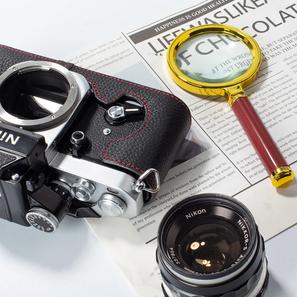 Фото Для Nikon F2 F2S F2A F2AS кожаный чехол для камеры защитный чехол ручной работы из натуральной кожи половина чехла для камеры сумка №5