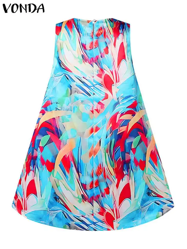 Женское летнее Мини-Платье с рисунком размера плюс 5XL VONDA богемный короткий