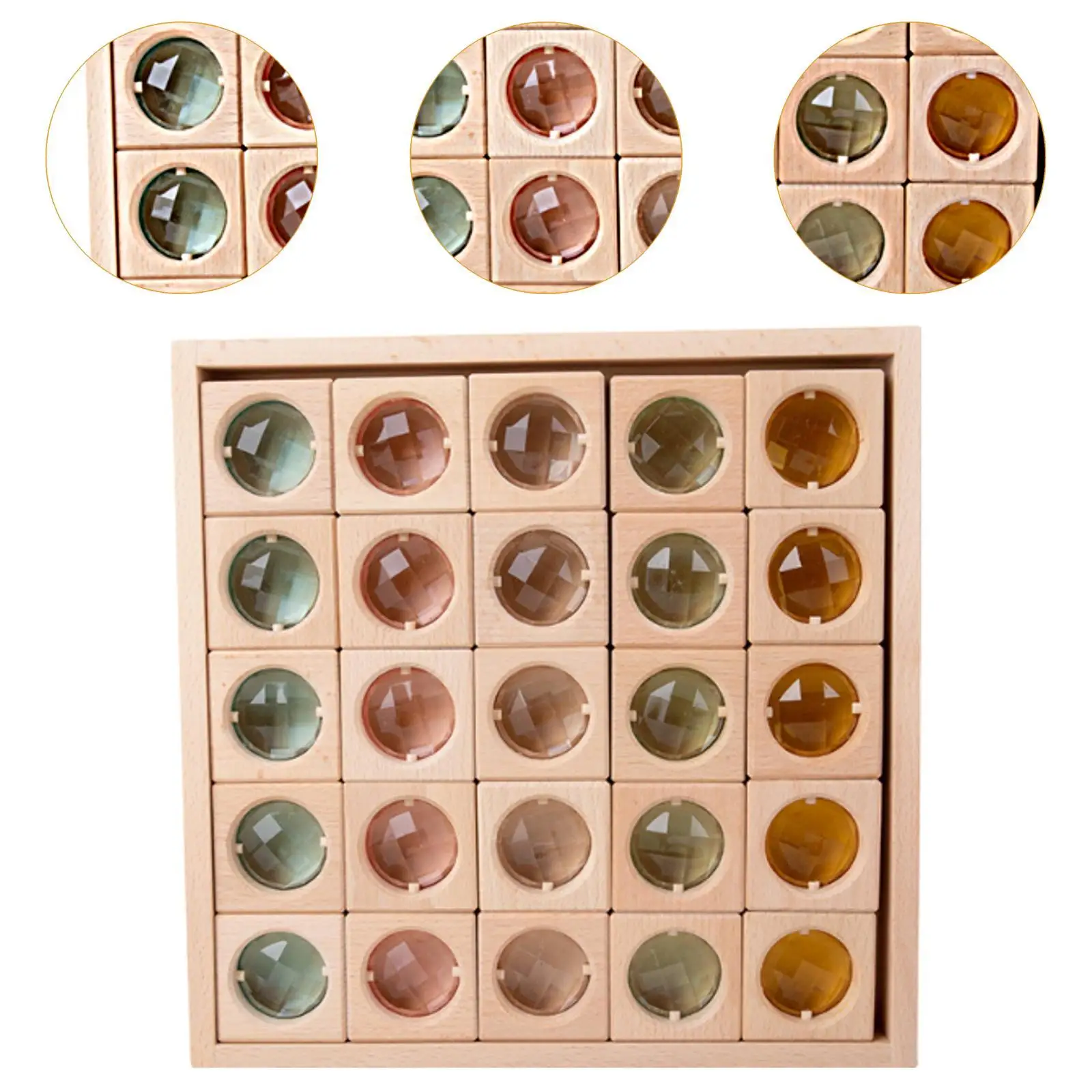 Деревянные радужные строительные блоки кубические набор для детей гладкий