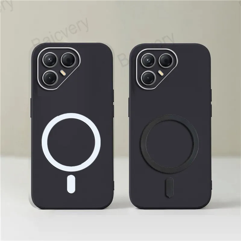 Фото Силиконовая мягкая задняя крышка для Tecno POVA 7 Ultra/POVA 7 5G 4G/Pro/NEO 4G с блестящей беспроводной магнитной наклейкой №4