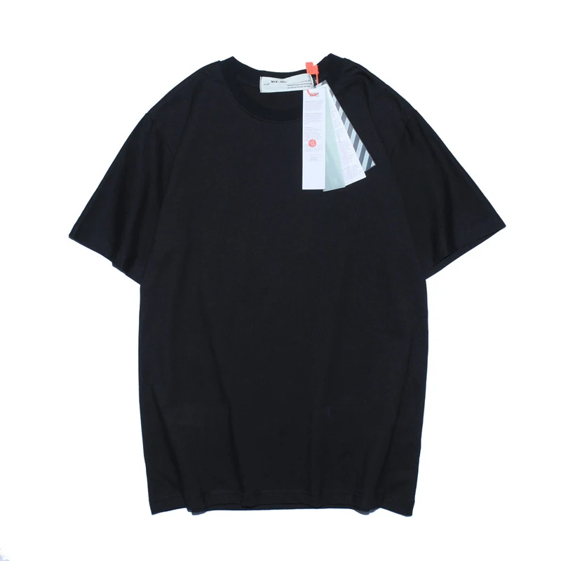 

Men's Black T Shirt Summer 100% Cotton Streetwear Painted Arrow Men and Women OW Short Sleeve T-Shirt Loose Clothing Top Tees