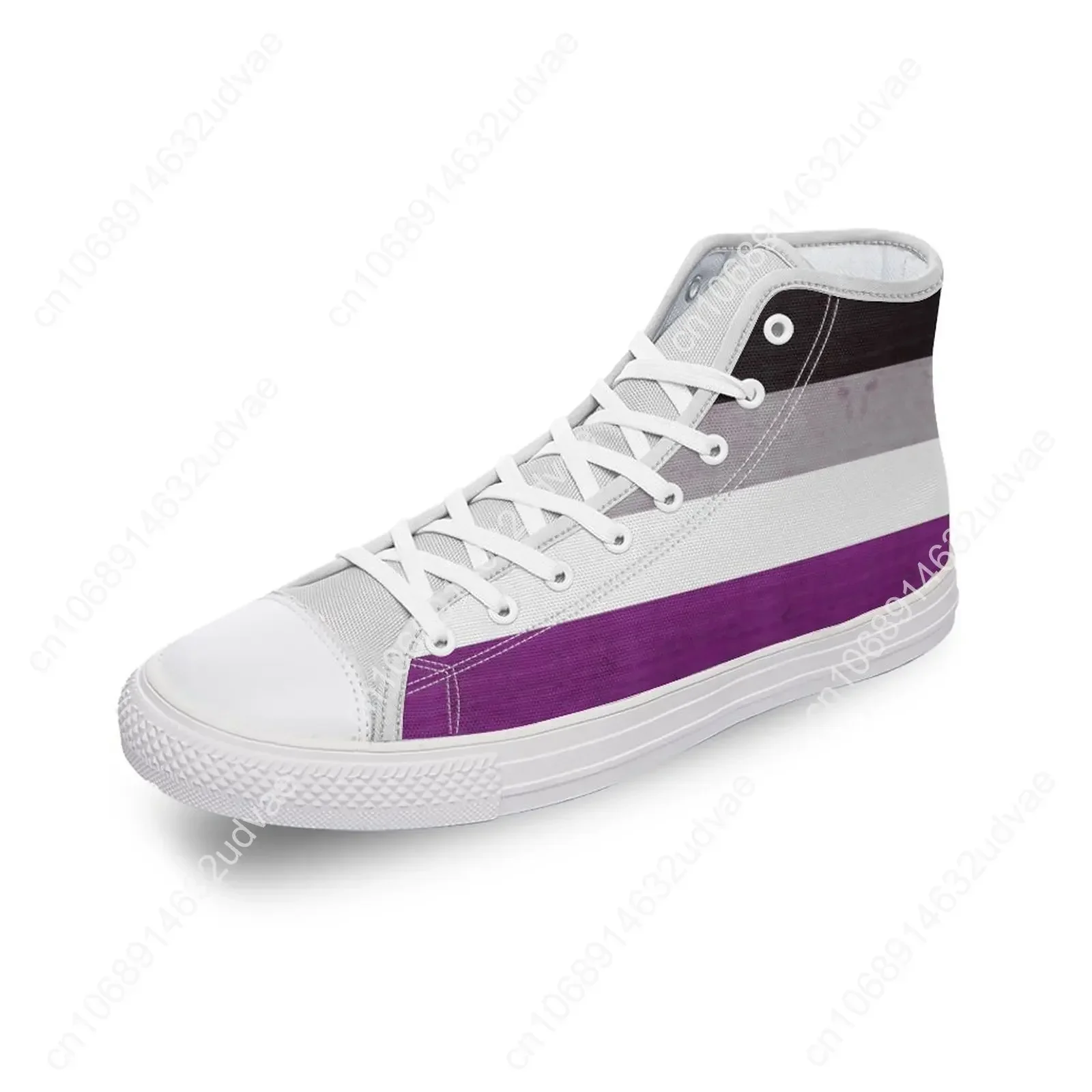 Asexual Pride Высокие парусиновые туфли Diy Роскошные мужские и женские туфли-лодочки