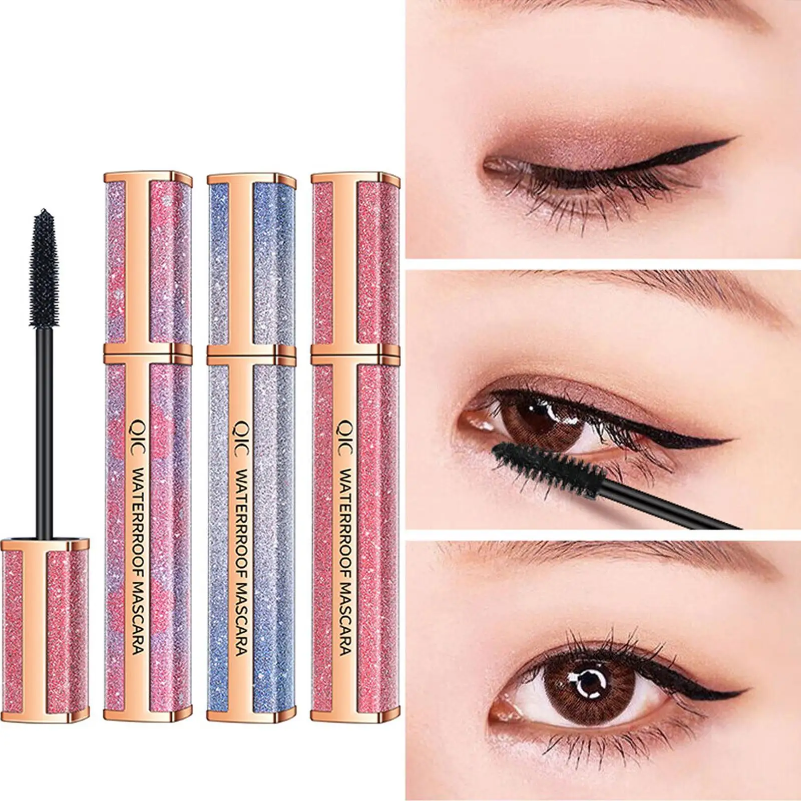 

Color Starry Sky 4D Silk Fiber Mascara Waterproof Sweatproof No Smudge Long-lasting Thick Curly Long Eye Lashes Makeup Cosmetics