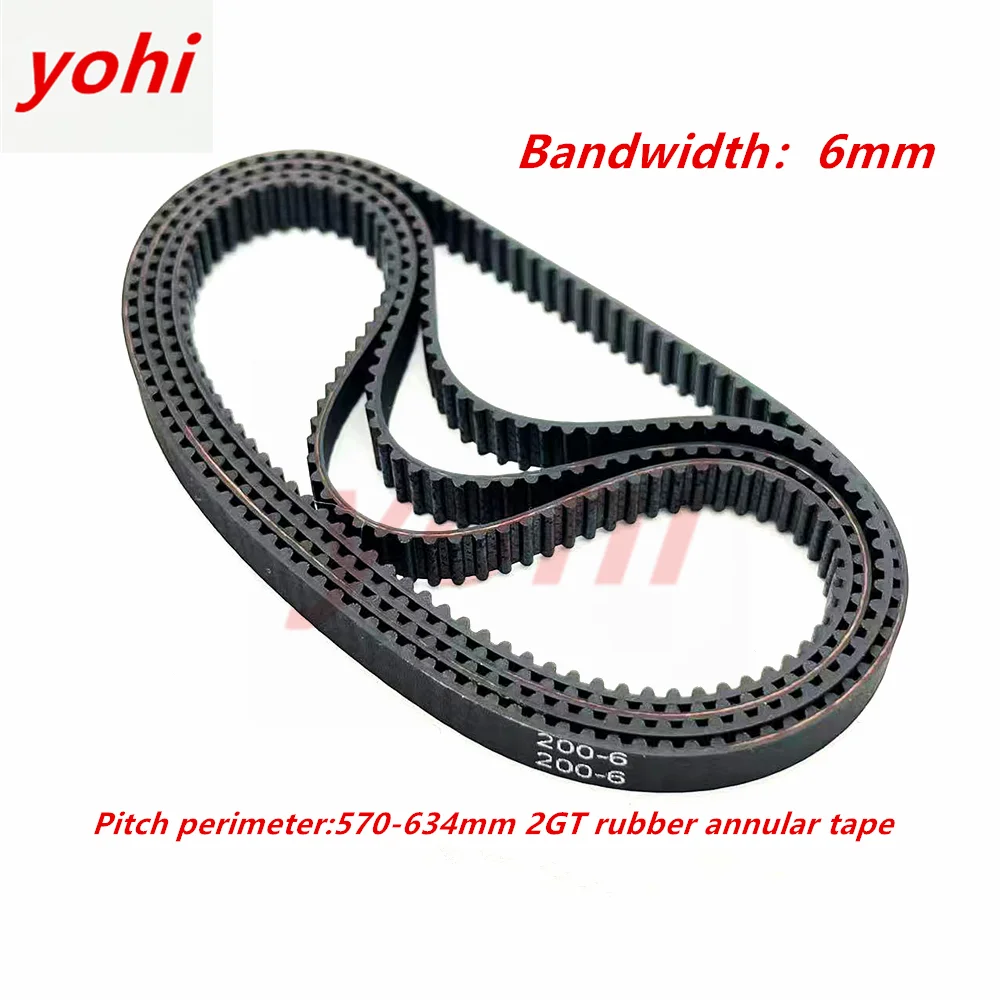 

Ремень ГРМ yohi GT2, длина 578/586/600/604/606/610/616/622/630/634/мм, ширина 6 мм, резина закрыта