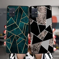 marble geometric art silicone black case for samsung galaxy s22 s21 s20 fe ultra s10 s9 s8 plus s10e soft tpu phone cover fundas