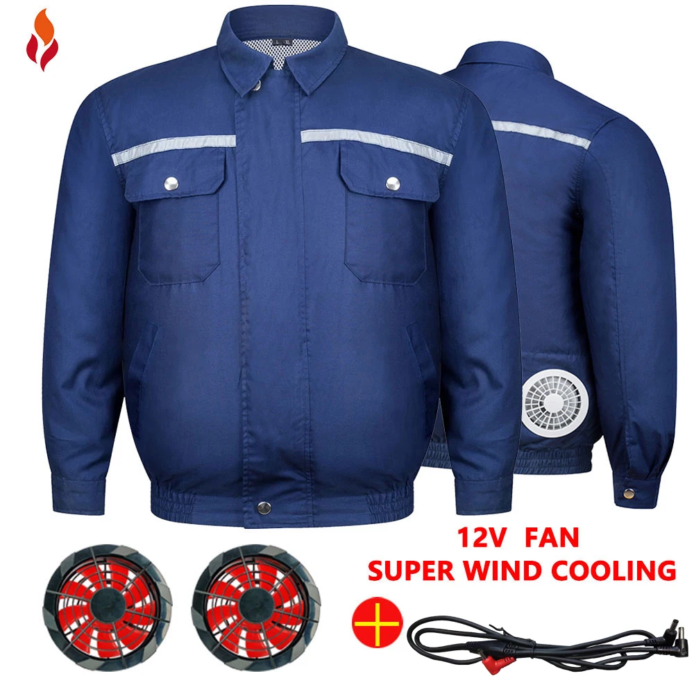 

Summer Outdoor Cooling Fan Jacket Men Air Conditioning Clothing Sun-Protcetive Coat Construction Work fishing Clothes Jacket