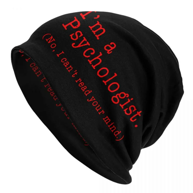 

Вязаная шапка унисекс, Теплая Зимняя Шапка-бини в стиле унисекс, в стиле «Я психолог»