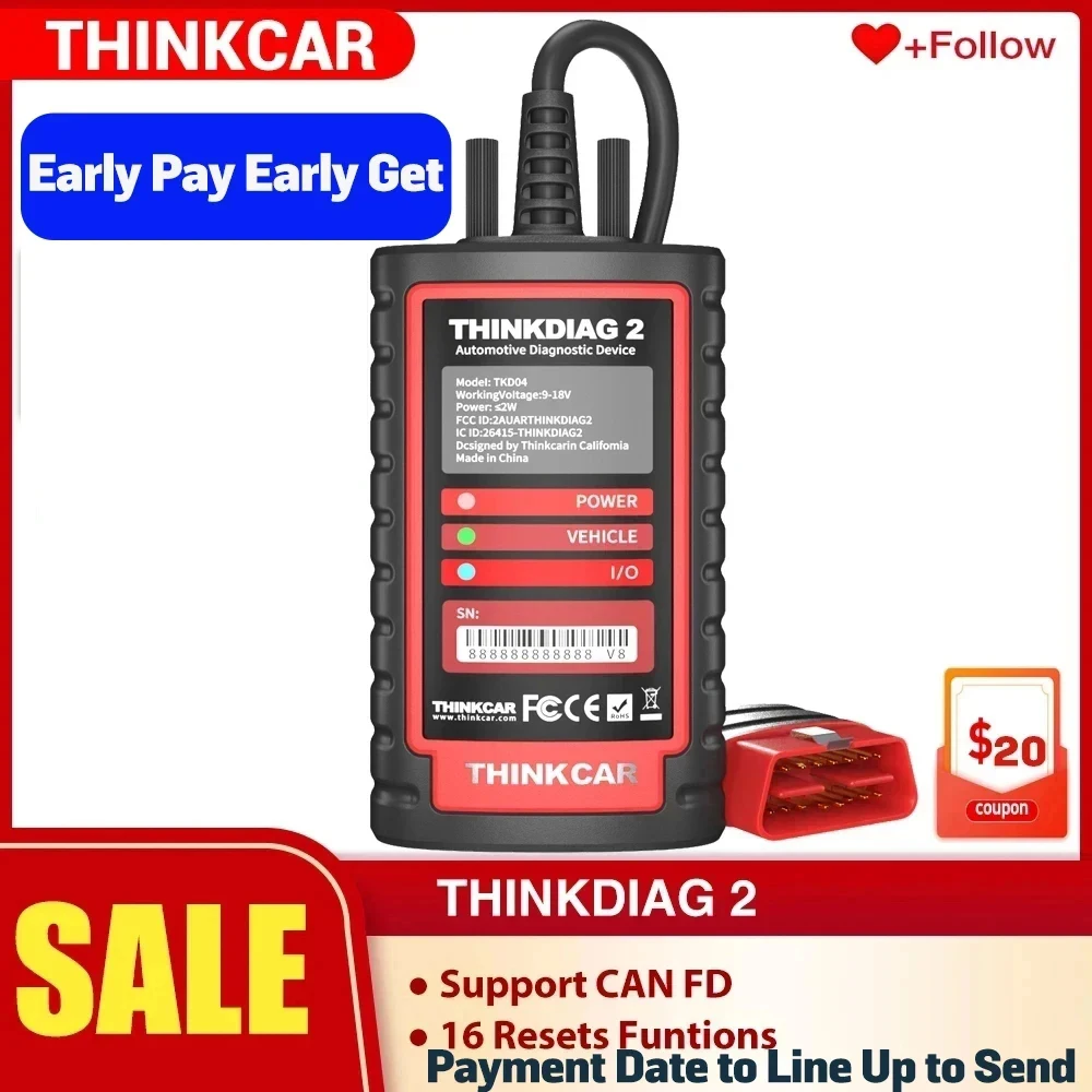 

ThinkDiag 2 ALL Car Brands CanFD protocol All Reset Service full software OBD2 Diagnostic Tool Active Test ECU PK old version