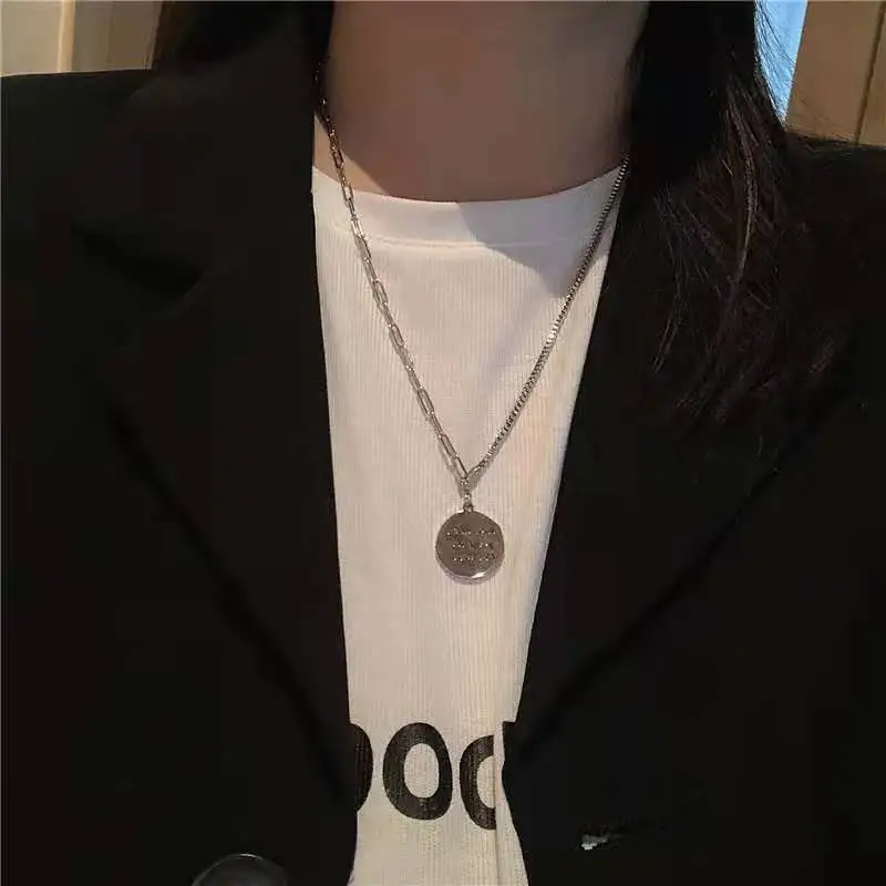 

New Simple Versatile Korean Version Niche Design Whole Body Hip Hop Style Stainless Steel Non-fading Sweater Chain Jewelry Gift
