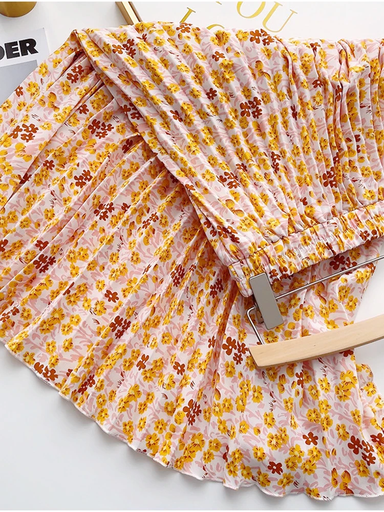 Женская шифоновая юбка с цветочным принтом TIGENA длинная универсальная