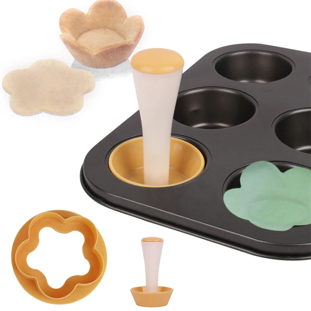 

1 Set Cupcake Making Mold DIY Biscuit Mousse Pastry Dough Tamper Baking Tool Bakeware Cake Tray Mould Cookie Muffin Cutter