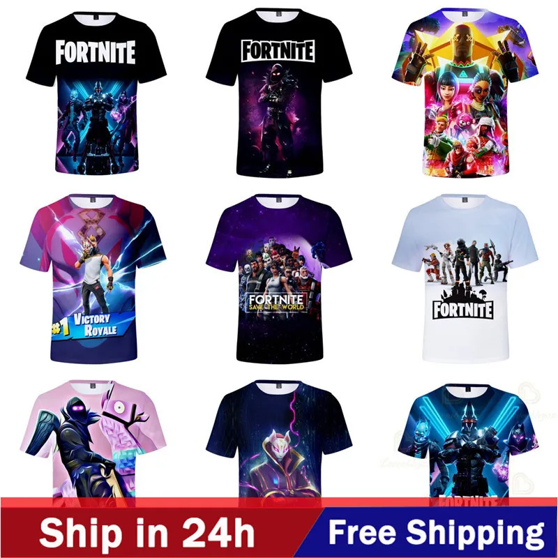 

Discount Clearance Fortnite T-shirt for Men Summer Short Sleeve Cartoon Kids Boys Girls Clothing 3D Print Children T Shirt Tops