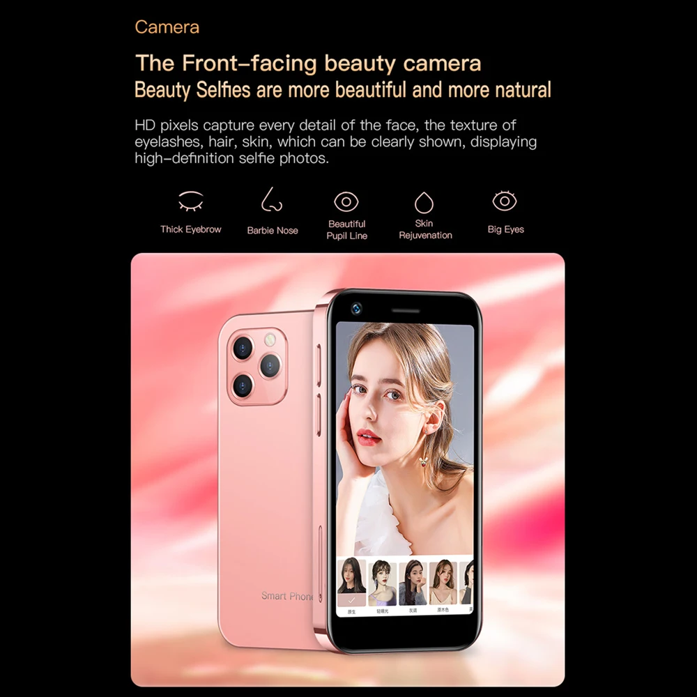 SOYES XS12 4G LTE Small Smartphone 3GB RAM 64GB ROM With 2000mAh WIFI Hotspot 13MP Camera Android 10.0 MINI Mobile Phone