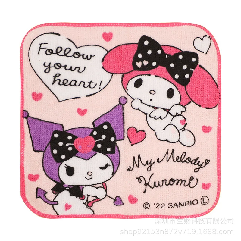

Sanrio My Melody Cinnamoroll Kawaii Anime Kuromi Pom Pom Purin Cute Cartoon Girly Heart Children's Towel Toy for Girls