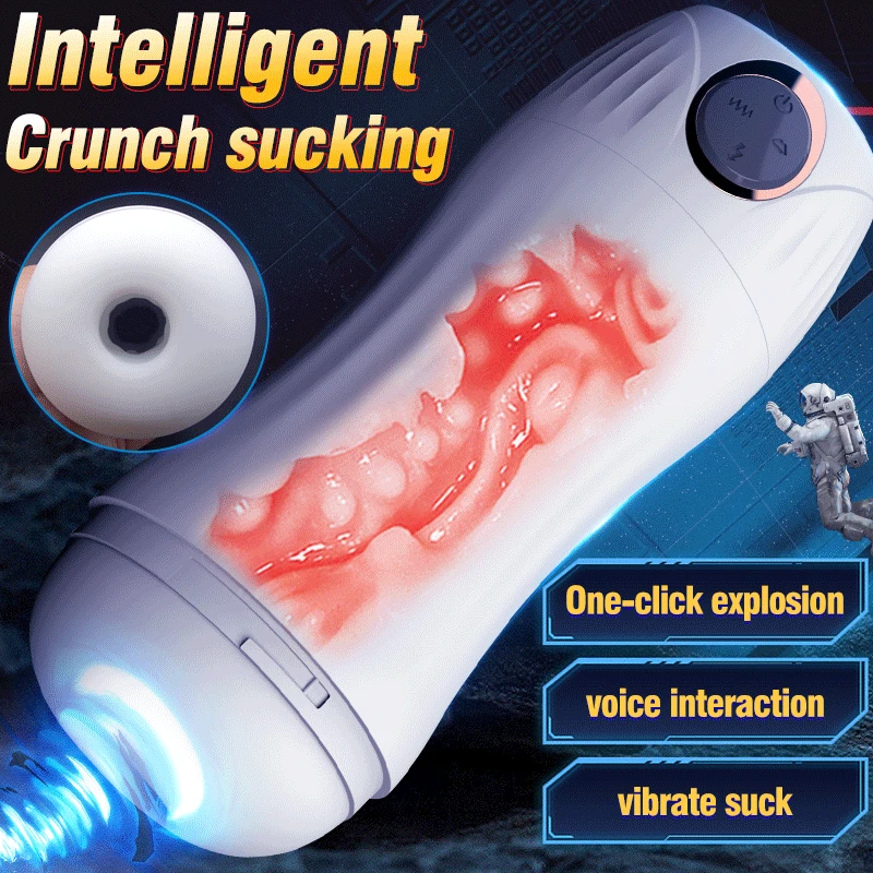 Vagina for Men Automatic Blowjob Sucking Masturbators Vibrator Male Masturbation Cup Pussy Pocket Multi-Voice Adult Sex Toys 18+