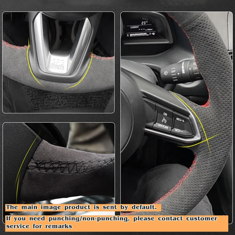 Фото Оплетка на руль автомобиля под заказ, мягкая замша 100%, подходит для Audi Q3 2018-2019 Q5 SQ5 2017-2019 Q7 SQ7 2015-2019 Q8 SQ8 2019 №4