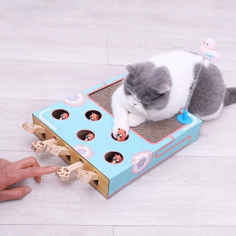 

Pet Toy Cat Hitting Hamster ToysKitten Interactive Cat Hunting Mouse Kitten Scratch Board Cat Tease Toy Board Accessories