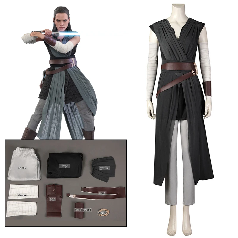 

The Force Awakens Rey Skywalker Cosplay Costume Movie Character Uniform Set Comic Con Performance Halloween Carnival Costumes