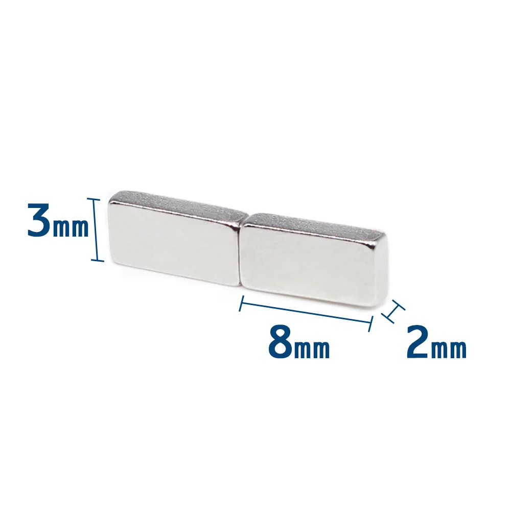 

20/50/100/200/500/1000 шт. 8x3x2 мощные магниты блочные магниты N35 неодимовые 8 мм x 3 мм x 2 мм лист квадратный редкоземельный 8*3*2 мм