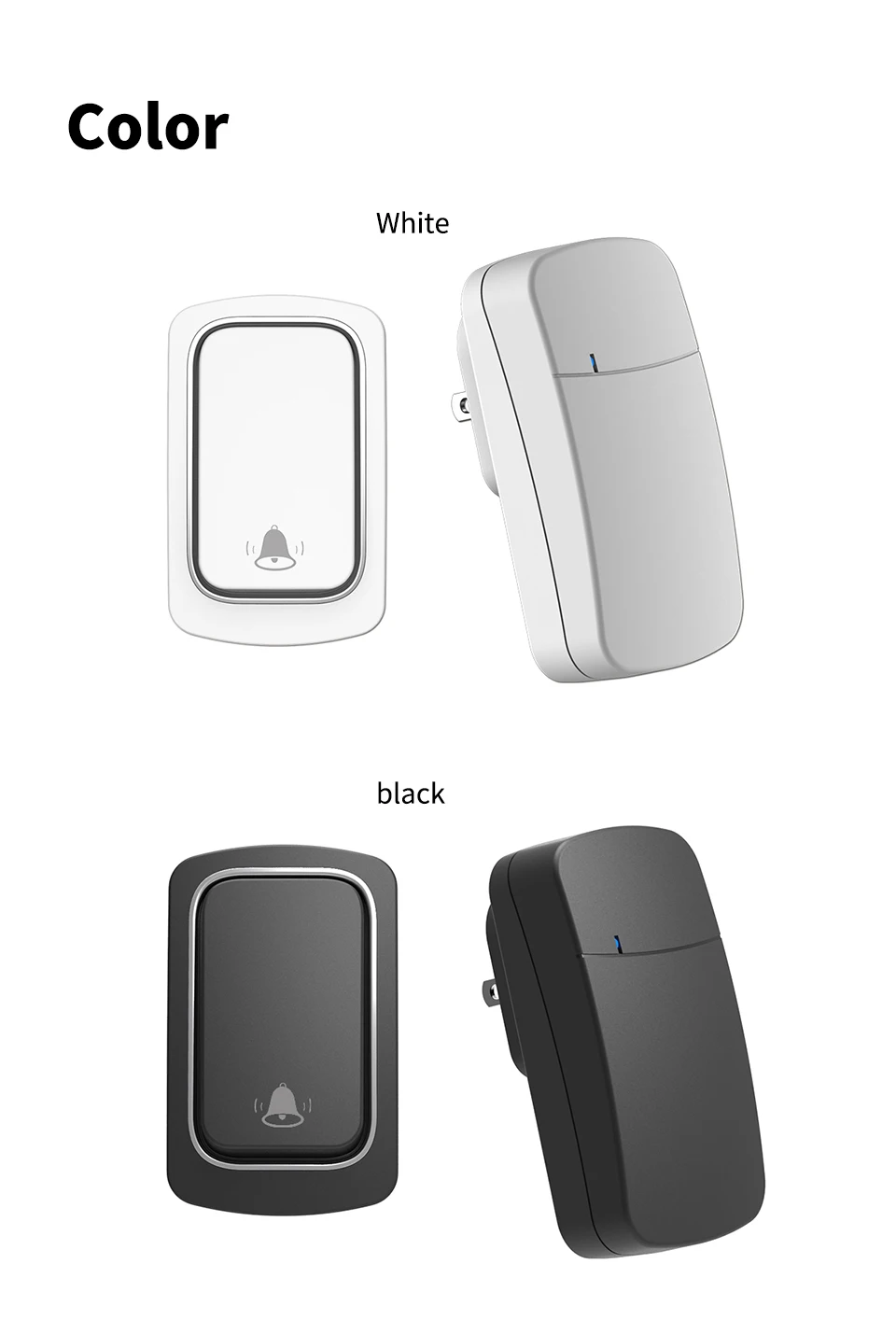 Беспроводной звонок AXUS без батареи, водонепроницаемый, самопитаемый, смарт-дом, кинетическое кольцо для уличного использования.