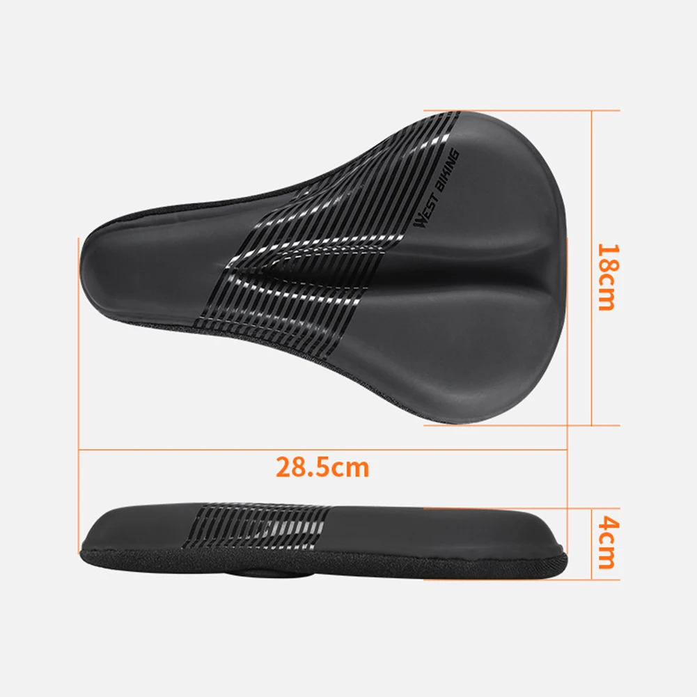 

Cushion Bike Seat Cover 1pcs 28.5*18*4cm 3D Accessories Black Comfort Parts Replacement Saddle Silicone Practical