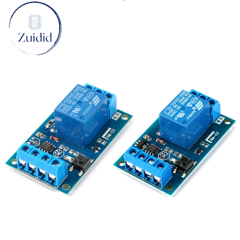 

5V/12V/24V Single Bond Button Bistable Relay Module Modified Car Start and Stop Self-Locking Switch One Key
